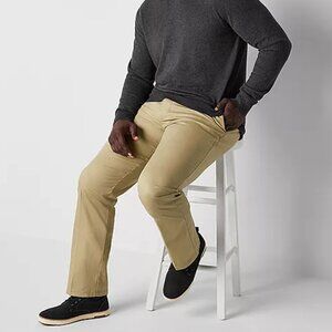 St. John's Bay Universal Easy Care Extender Mens Khaki Pants Big & Tall Size 52